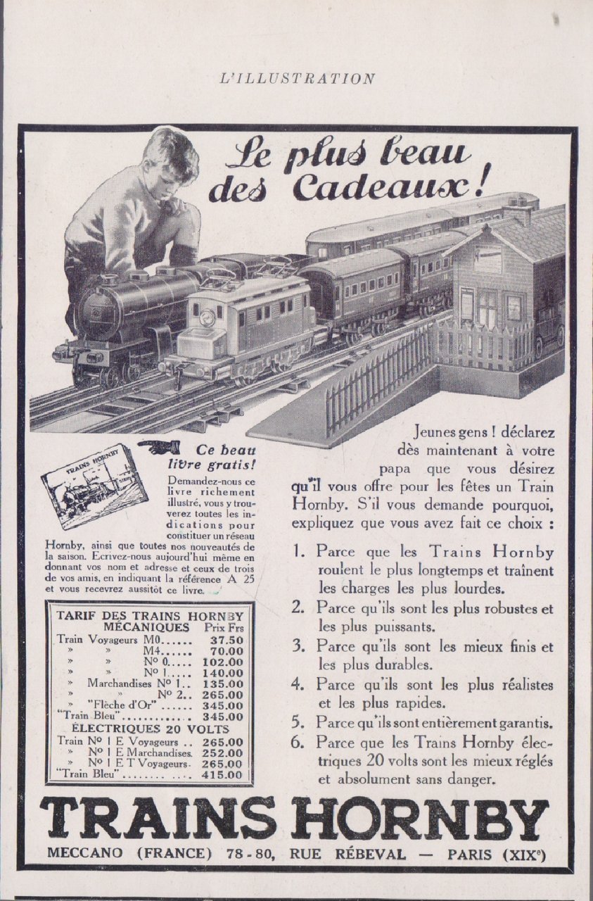 Trains Hornby. Le plus beau de Cadeaux!. Advertising 1931 | Immagine principale