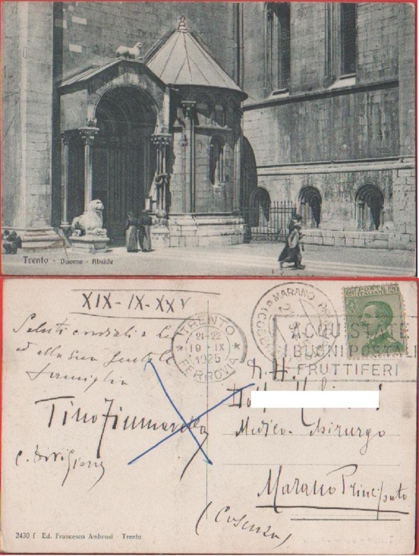 Trento. Duomo. Abside. Viaggiata 1925. Animata | Immagine principale