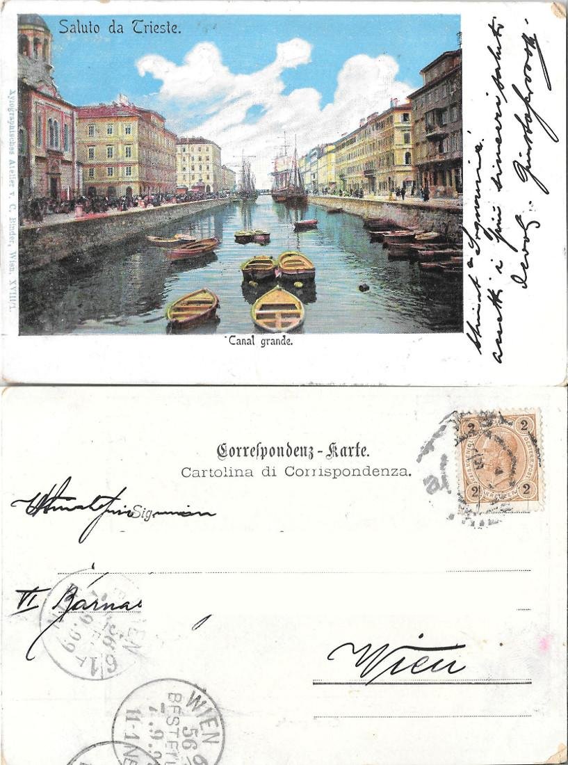 Trieste. Canal Grande. Viaggiata 1899 | Immagine principale