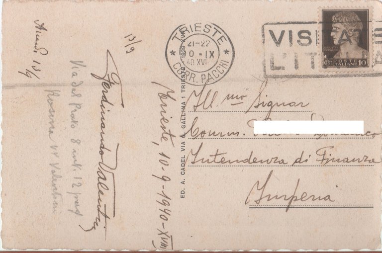 Trieste. Panorama preso dal mare. viaggiata 1941 | Immagine Gallery 2