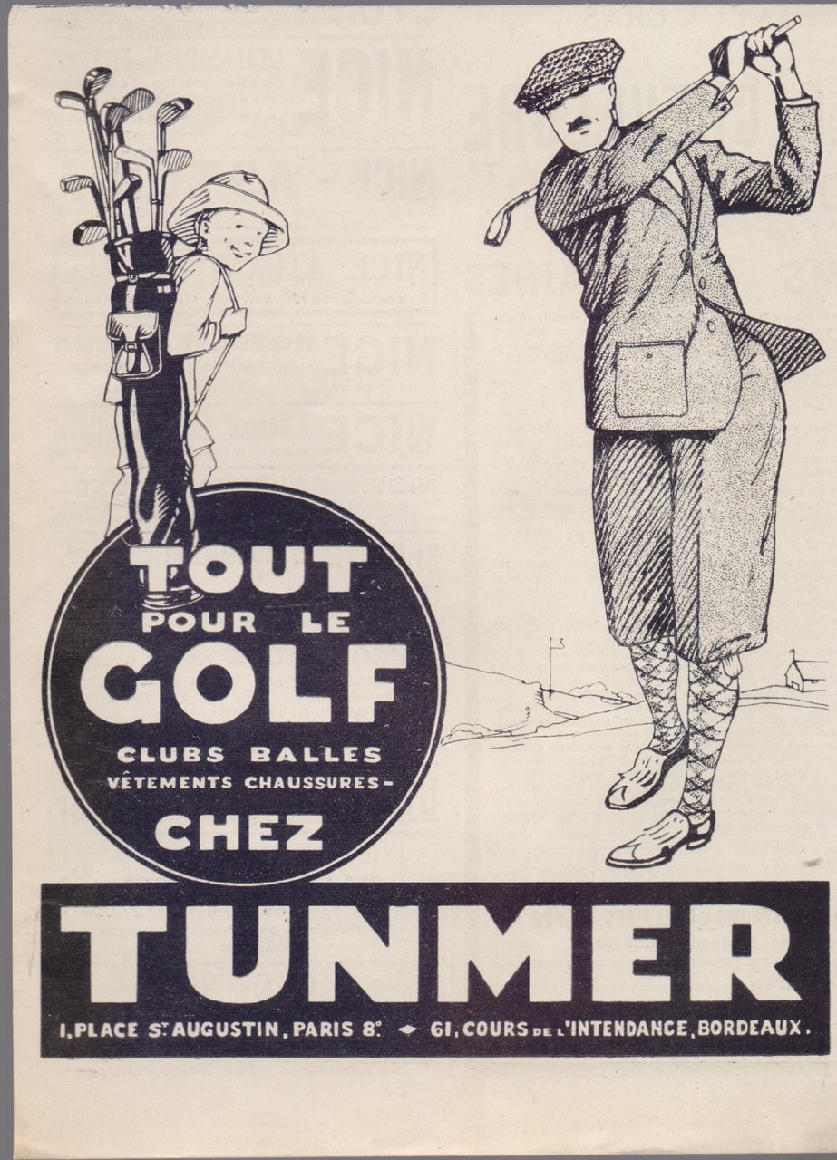 Tunmer tout pour le golf. Advertising 1926 | Immagine principale