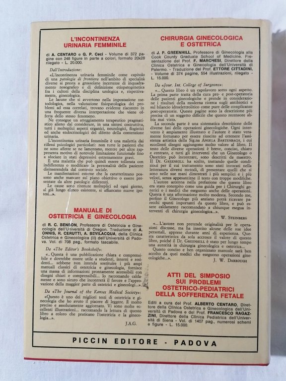 Turbe Mestruali e Sterilità - Libro Leon Israel Piccin editore …