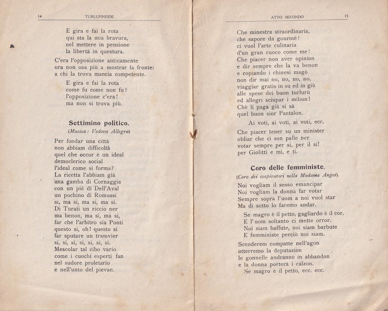Turlupineide. Rivista Comico Satirica in Tre Atti