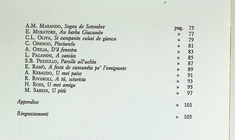U Giacuré Premio Poesia Dialettale Intemelia 1990-1991 Poesie Dialetto Ventimigl