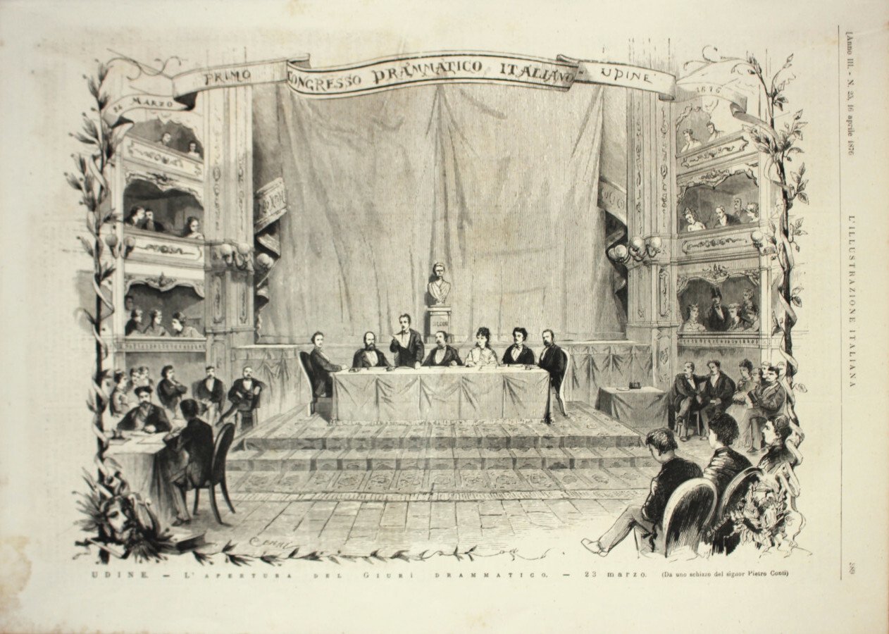 Udine. L'apertura del Giurì Drammatico. Stampa 1876 | Immagine principale
