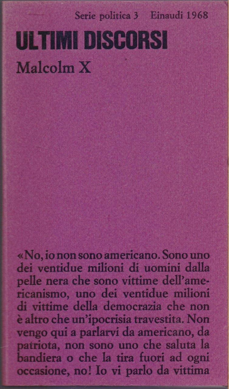 Ultimi discorsi Malcolm X | Immagine principale