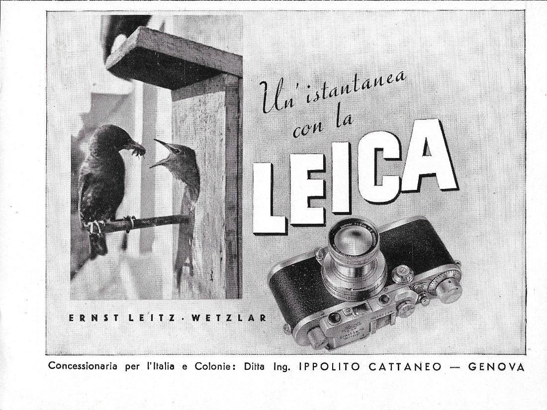 Un'istantanea con la Leica/Ortisei. Advertising 1942 fronte retro | Immagine principale