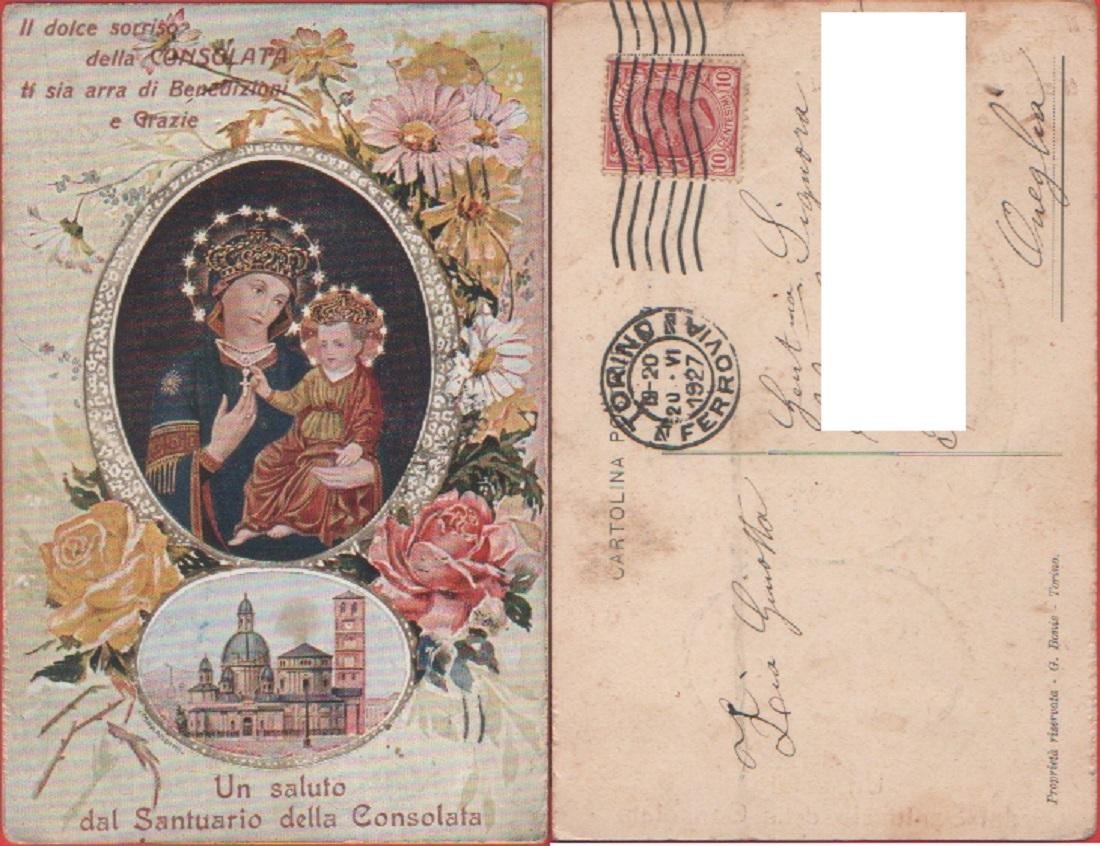 Un saluto dal Santuario della Consolata (TO). Viaggiata 1927 | Immagine principale