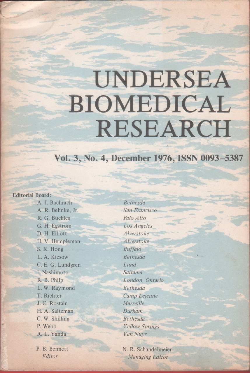 Undersea Biomedical Research. Vol 3. N. 4 December 1976 | Immagine principale