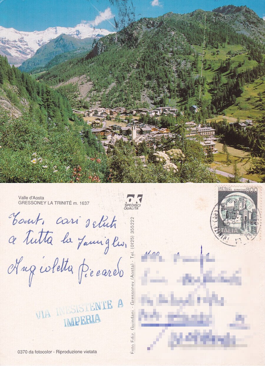 Valle d'Aosta. Gressoney La Trinité - Viaggiata 1990 | Immagine principale