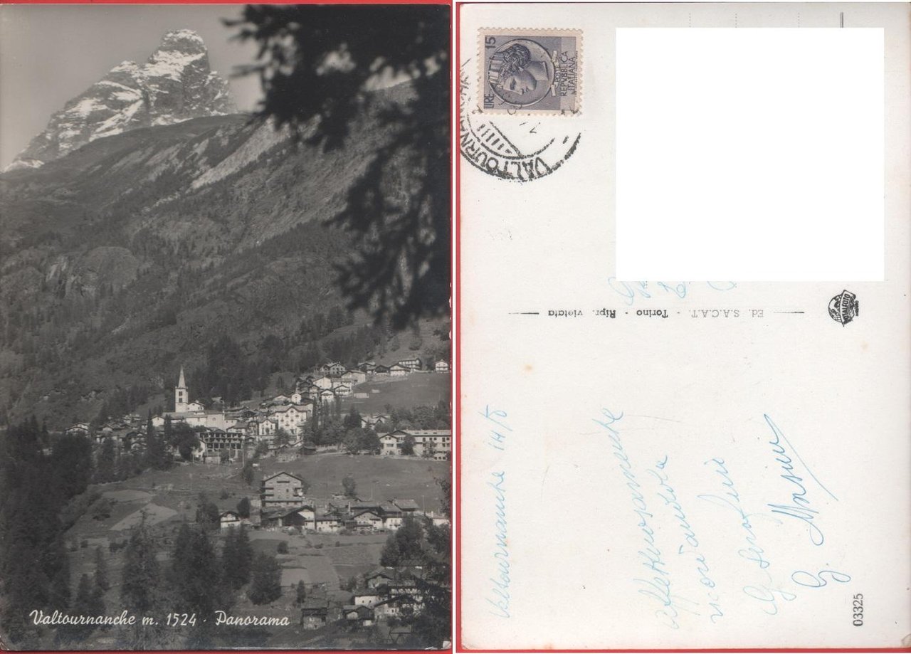 Valtournanche. Panorama. Viaggiata 1958 | Immagine principale