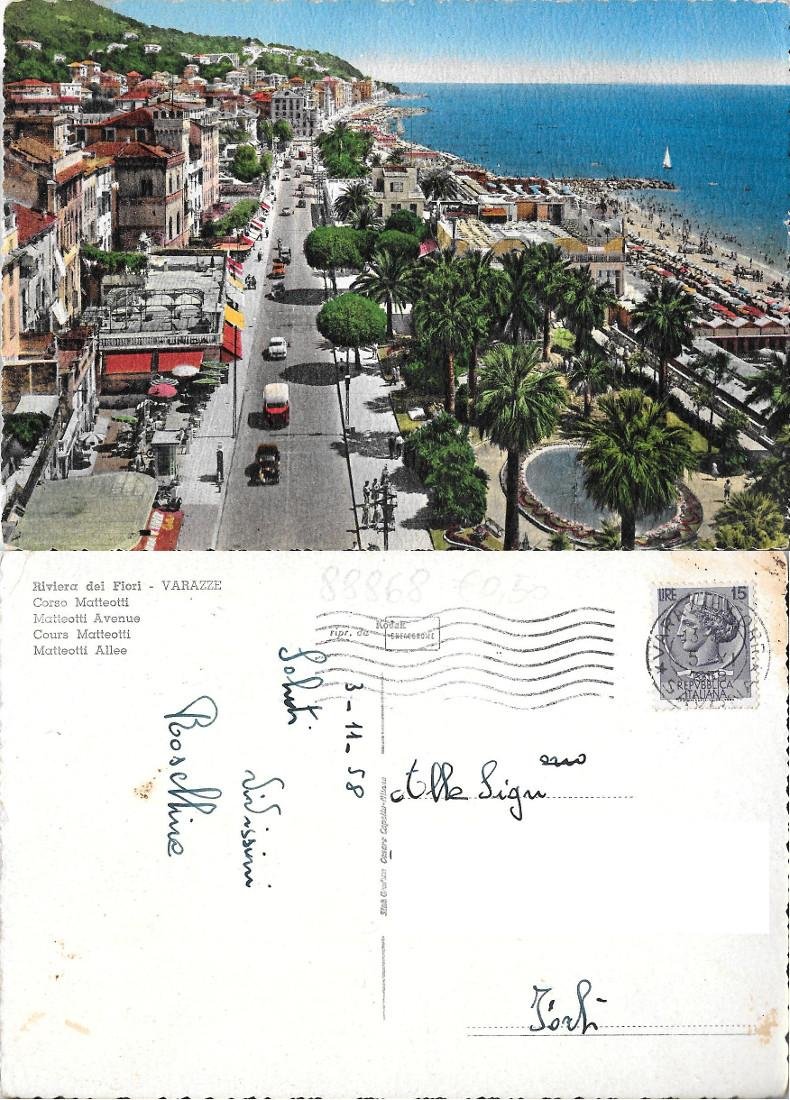 Varazze. Corso Matteotti. Cecami. Viaggiata 1958 | Immagine principale