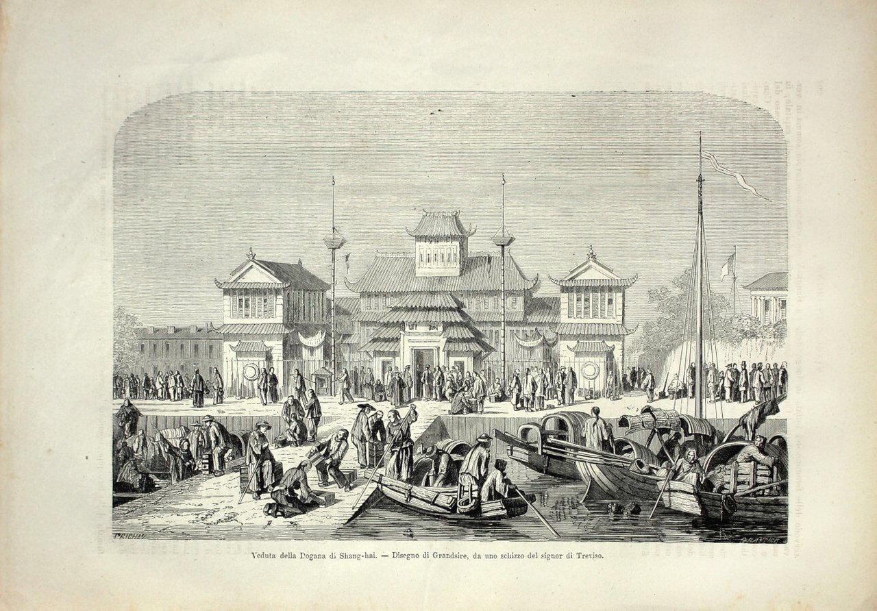Veduta della Dogana a Shang-hai. Stampa 1864 | Immagine principale