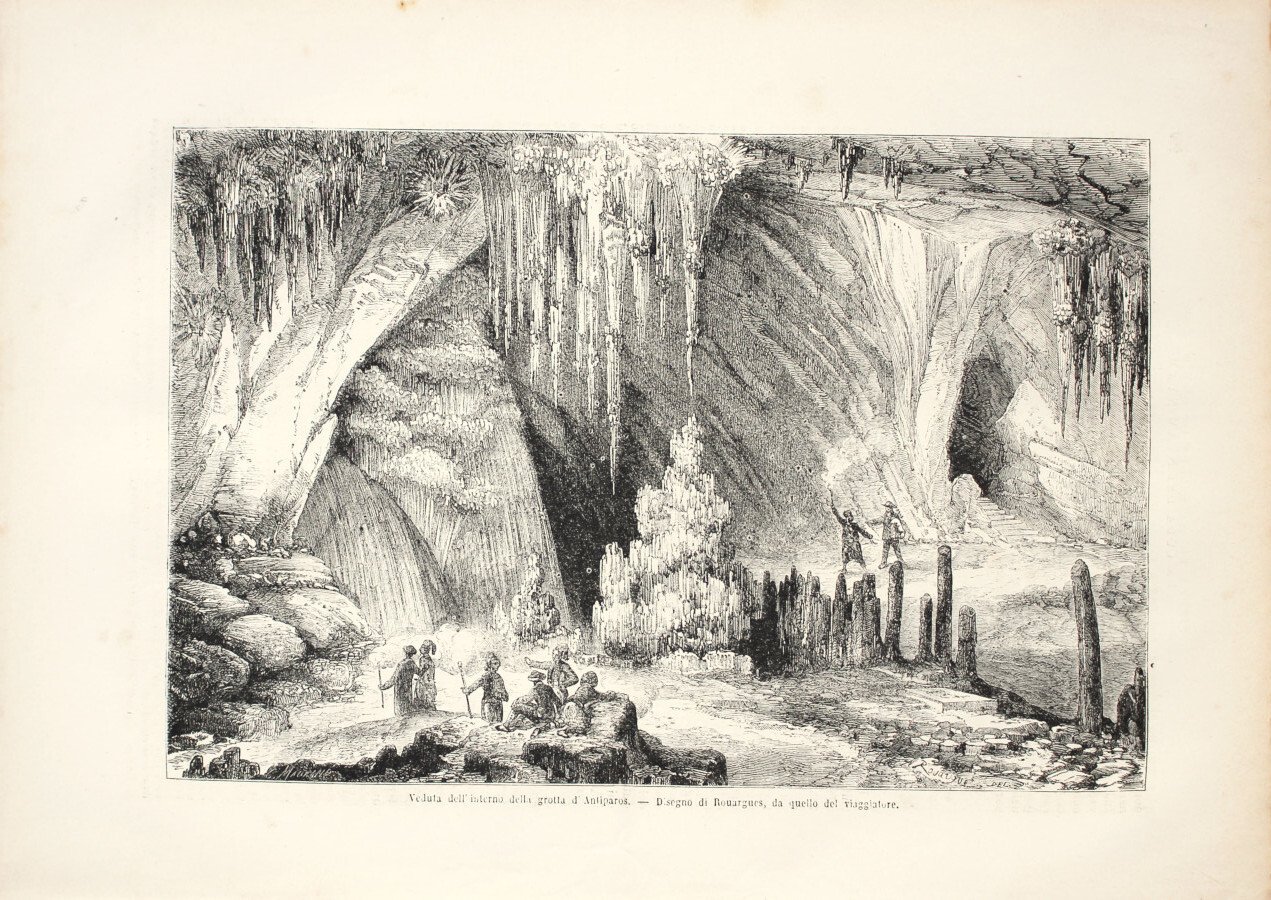 Veduta della grotta d'Antiparos (Grecia). Stampa 1863 | Immagine principale