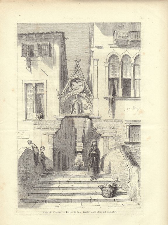 Venezia. Ponte del Paradiso. Stampa 1863 | Immagine Gallery 2