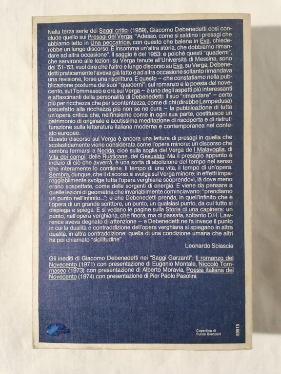 Verga e il Naturalismo - Libro Giacomo Debenedetti Garzanti 1976 …