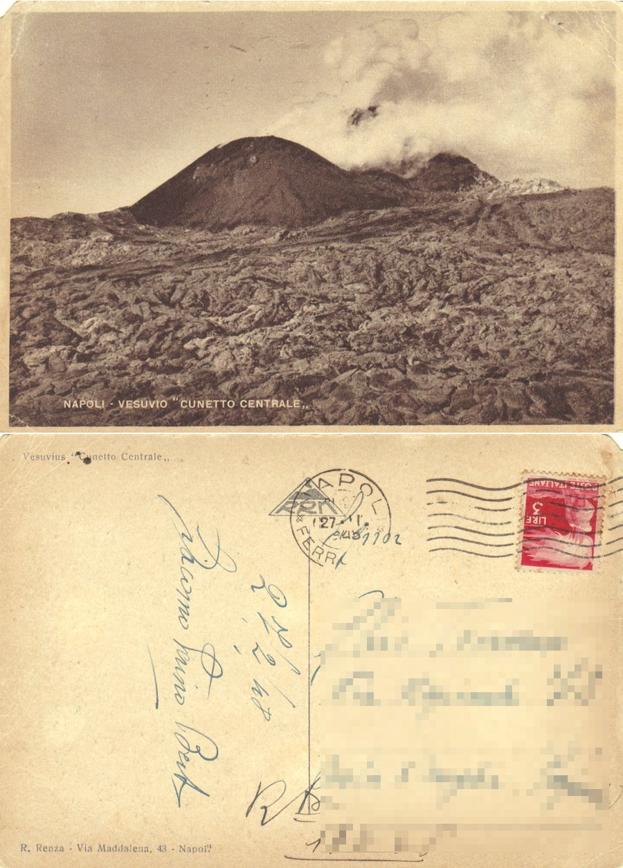 Vesuvio. Cunetto centrale. Viaggiata 1948 | Immagine principale