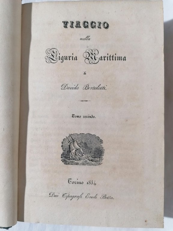 Viaggio Nella Liguria Marittima Libro Antico Davide Bertolotti 1834 Botta …