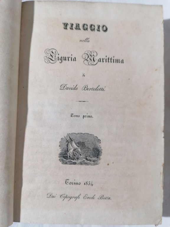 Viaggio Nella Liguria Marittima Libro Antico Davide Bertolotti 1834 Botta …