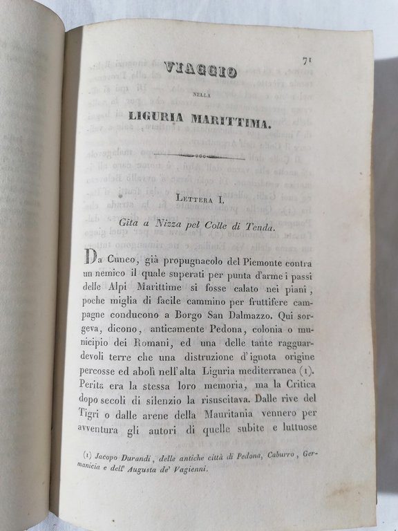 Viaggio Nella Liguria Marittima Libro Antico Davide Bertolotti 1834 Botta …