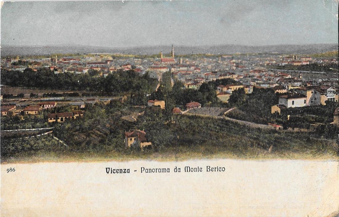 Vicenza. Panorama da Monte Berico. Colorata. Non viaggiata | Immagine principale