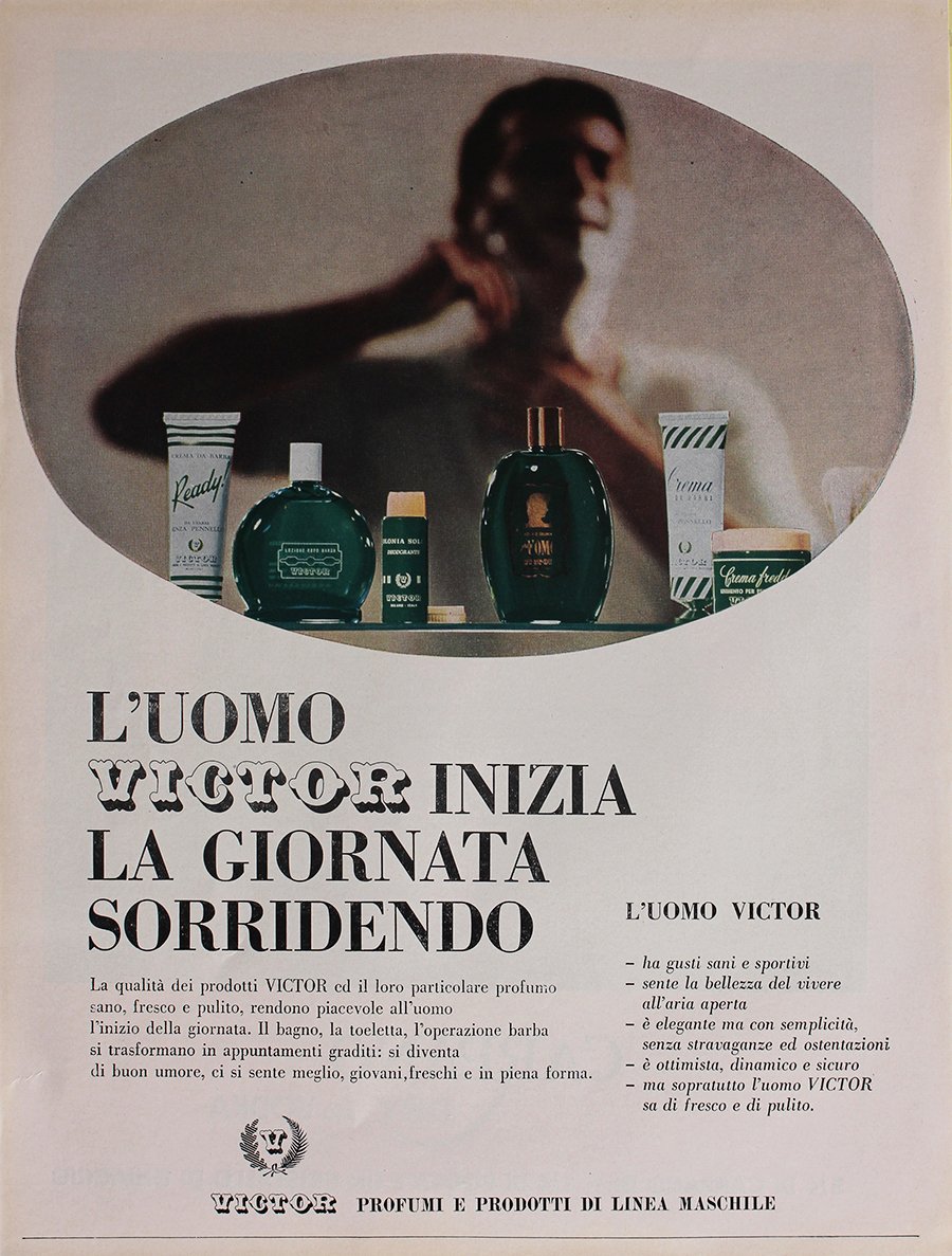 Victor linea maschile/Carpano dry più vodka. Advertising 1960 | Immagine principale