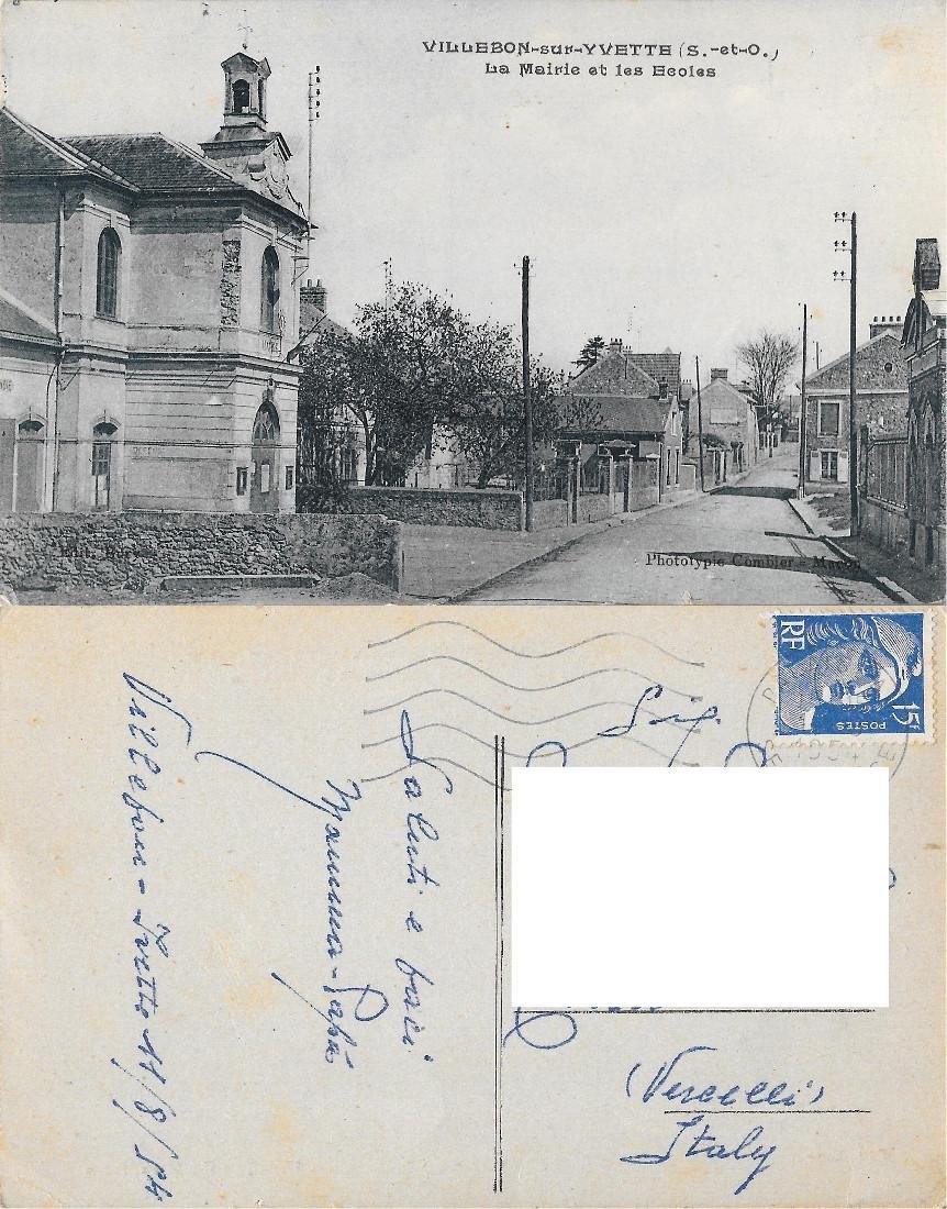 Villebon sur Yvette. La Mairie et les Ecoles. Viaggiata 1954 | Immagine principale