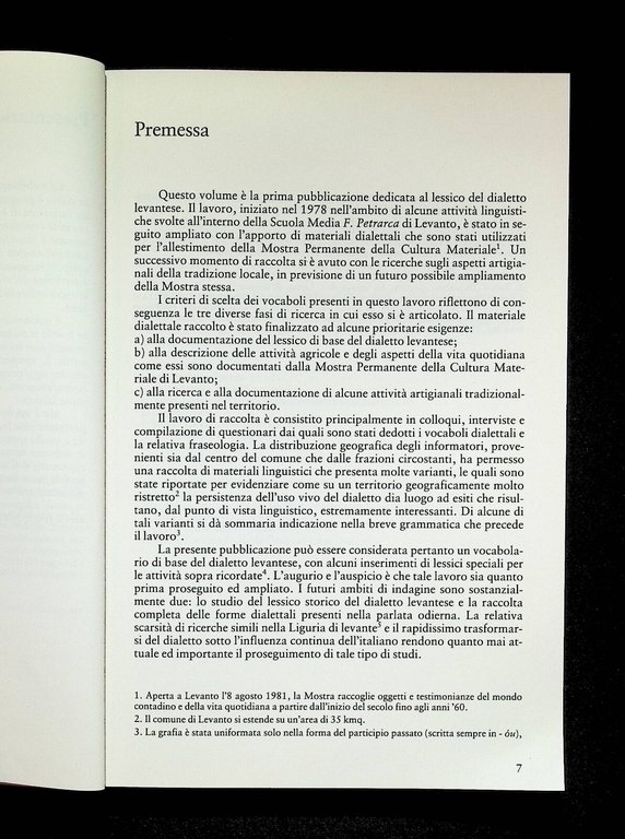 Vocabolario del Dialetto Levantese Libro Viviani Dialetto Levanto 8870583988
