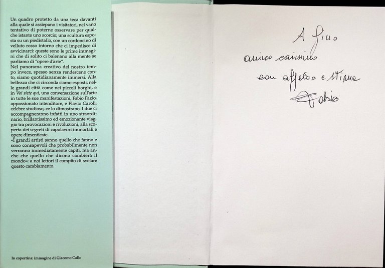 Voi Siete Qui Libro Arte Fabio Fazio Caroli AUTOGRAFATO Prima …