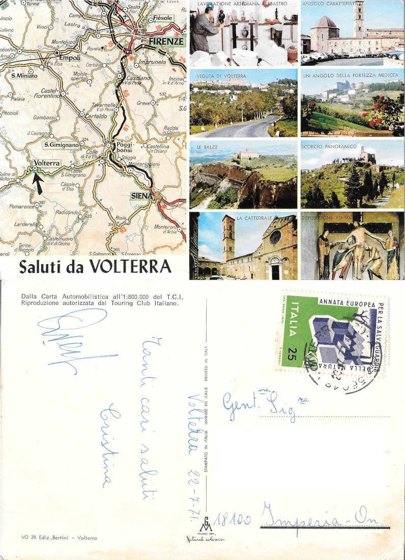 Volterra. Saluti - Viaggiata 1971 | Immagine principale