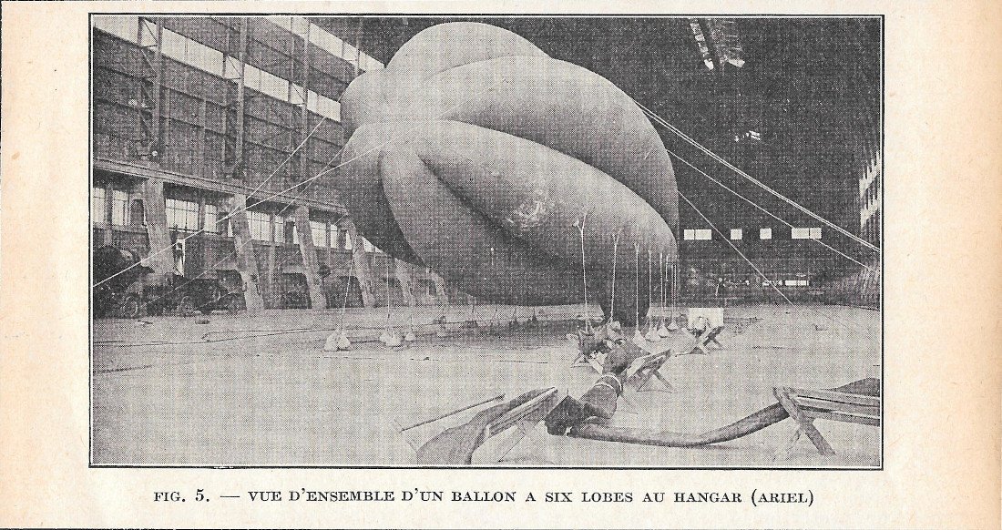 Vue d'ensemble d'un ballon a six lobes au hangar Ariel … | Immagine principale