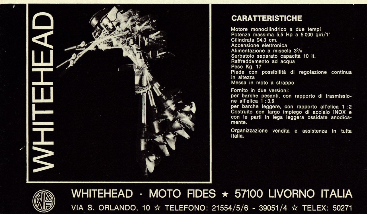 Whitehead motori fuoribordo Advertising 1974 | Immagine principale