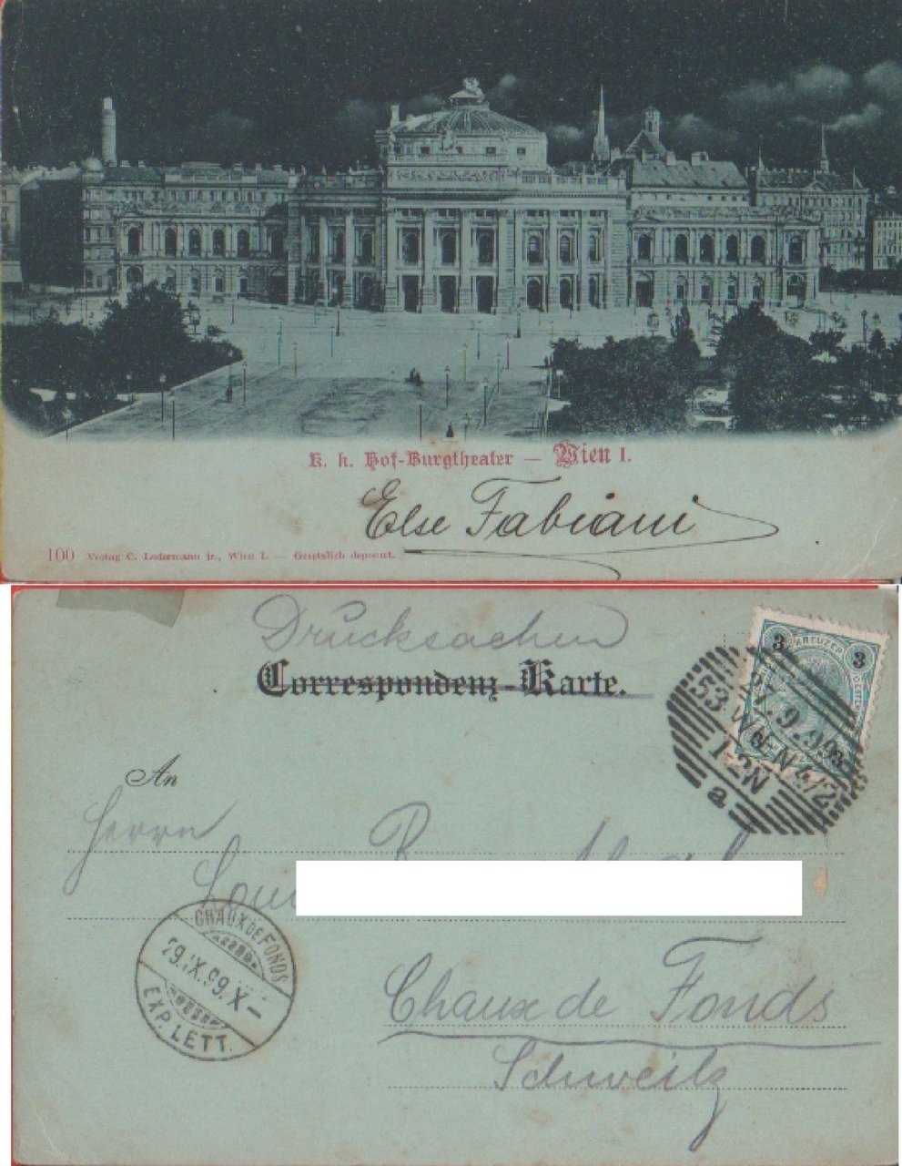 Wien - Vienna (Austria).Burgtheater - Viaggiata 1899 | Immagine principale