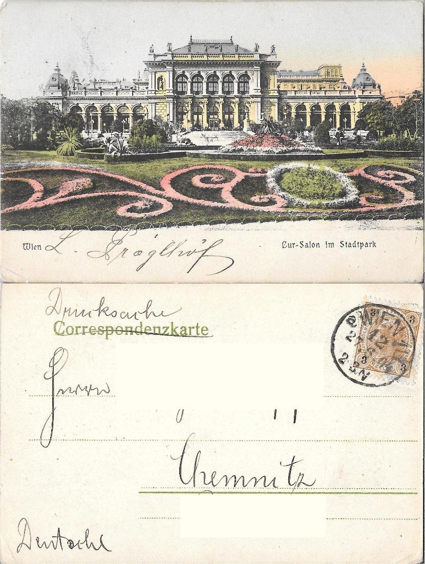 Wien, Cur-Salon im Stadtspark. Viaggiata 1904 | Immagine principale