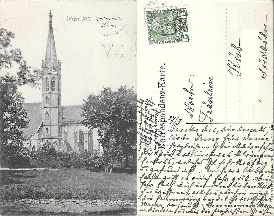 Wien, Heiligenstadt Kirche . Viaggiata 1910 | Immagine principale