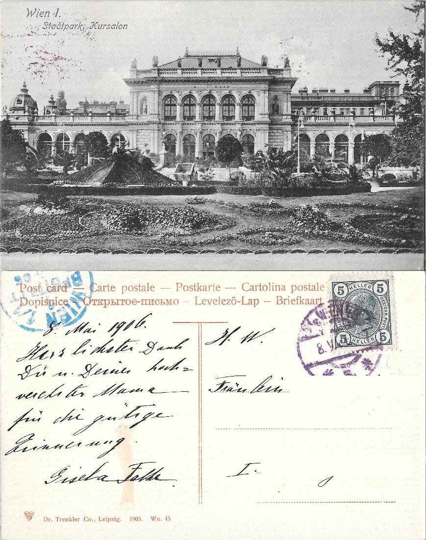 Wien, Stadtpark Kursalon. Viaggiata 1906 | Immagine principale