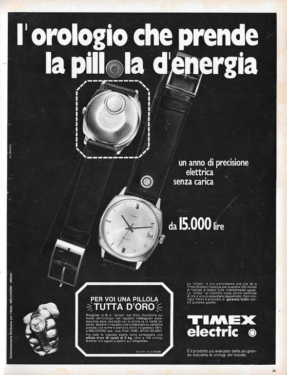 William Lawson / Timex electric. Advertising 1970, fronte retro | Immagine Gallery 2