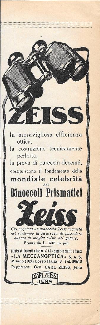 Zeiss. Binoccoli Prismatici. Advertising 1935 | Immagine principale