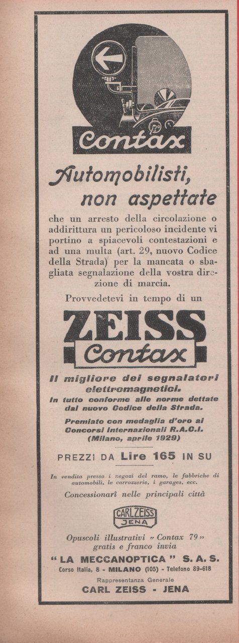 Zeiss Contax. Advertising 1930 | Immagine principale