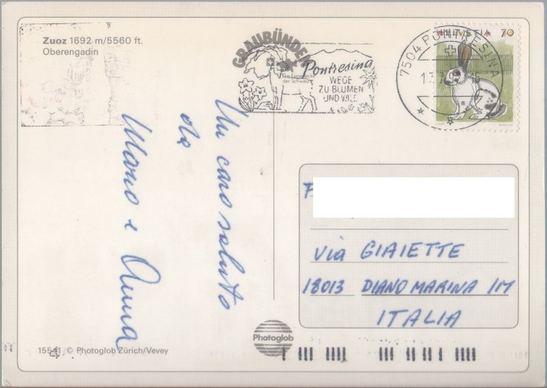 Zuoz (Svizzera). Viaggiata 1979 | Immagine Gallery 2