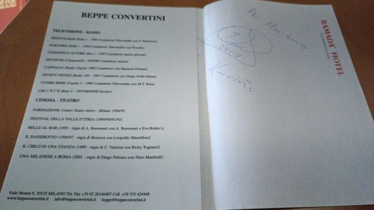 Autografo Beppe Convertini | Immagine Gallery 3
