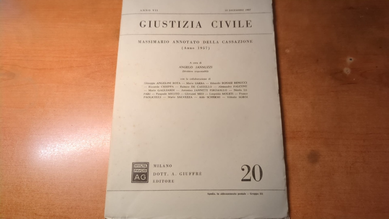 Giustizia civile n20- Milano 1957 | Immagine principale