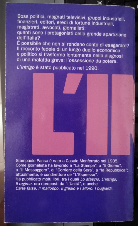 " L' INTRIGO " - Giampaolo Pansa, 1993 | Immagine Gallery 2