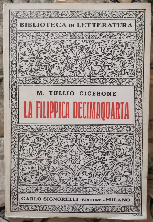 " LA FILIPPICA DECIMAQUARTA " - Carlo Signorelli, 1960
