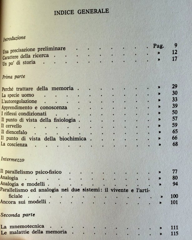 LA MEMORIA. SAGGIO STORICO-EPISTEMOLOGICO