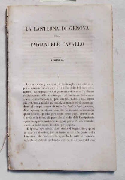 La lanterna di Genova ossia Emmanuele Cavallo. Liguria.