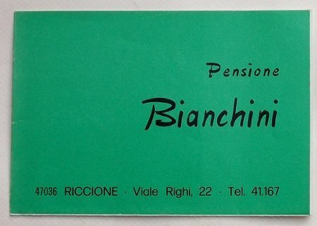 Pensione Bianchini. Riccione.