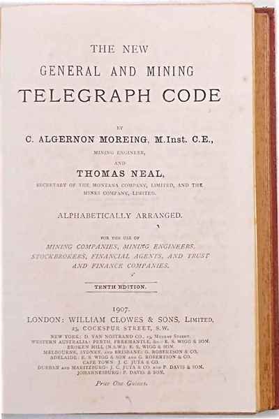 The new general and mining telegraph code.