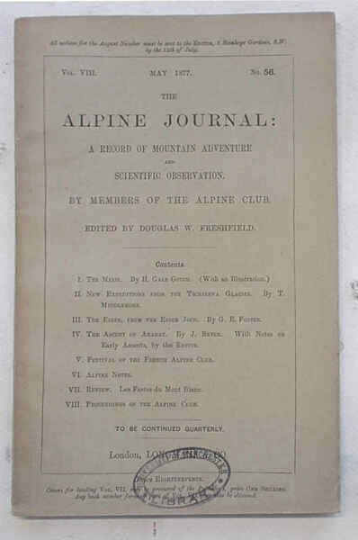 The Alpine Journal. May 1877. Vol. VIII. No. 56.