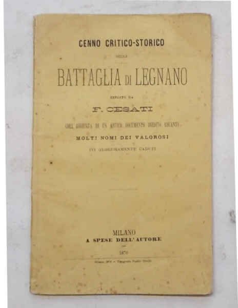 Cenno critico-storico sulla battaglia di Legnano. | Immagine Gallery 1